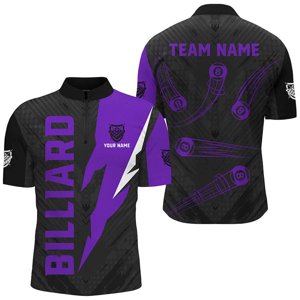 Maxcorners Personalized Purple Billiard Tournament Jerseys, Best 8 Ball Pool Billiard Shirts For Team