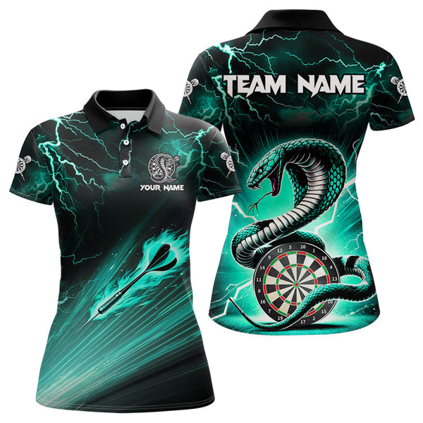 Maxcorners Turquoise Thunder Lightning Custom Cobra Snake Dart Shirts Team League Dart