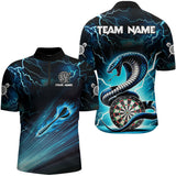 Maxcorners Blue Lightning Thunder Custom Cobra Snake Dart Shirts Best Dart Jerseys Dart Team Shirts