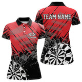 Maxcorners Black And Red Grunge Darts Shirts For Men Custom Dart Team Jerseys OutfitMT0306