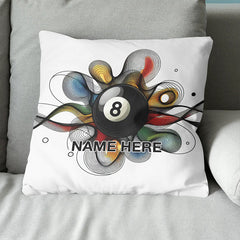 Maxcorners Funny Colorful 8 Ball Pool Pillow Custom Name Billiard Throw Pillow Gift