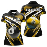 MaxCorners Billiard 8 Ball & 9 Ball Fire Customized Name, Team Name 3D Polo Shirt For Women