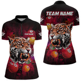 Maxcorners Funny Panther Flaming 8 Ball Billiard Pool Shirt For Men Custom Billiard Team Jerseys |Red