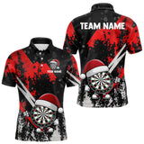 Maxcorners Grunge Black And Red Funny Santa Dartboard Custom Christmas Darts Shirt For Men, Darts Gifts MT0111