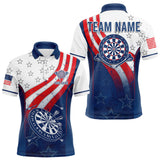 Maxcorners Personalized American Flag Mens Dart Shirts Custom Patriotic Red, White And Blue Darts Team Jersey MT0111
