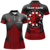 Maxcorners Darts Canadian Patriotic Customized Name, Team Name 3D Polo Shirt Unisex