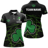 Maxcorners Custom Black Green St Patrick'S Day Shamrock Billiard Men Polo Shirts, Patrick Billiard Jerseys