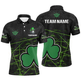 Maxcorners Custom Black Green St Patrick'S Day Shamrock Billiard Men Polo Shirts, Patrick Billiard Jerseys