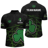 Maxcorners Custom Black Green St Patrick'S Day Shamrock Billiard Men Polo Shirts, Patrick Billiard Jerseys