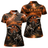 Maxcorners Personalized Orange Grim Reaper Custom Thunder Lightning Men Dart Shirts, 3D Darts Team Jerseys