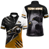 Maxcorners Personalized Orange 8 Ball Pool Crows Billiard Shirts For Men, Halloween Pool Team Jersey Outfit MT3107