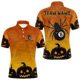 Maxcorners Personalized Funny Spider 8 Ball Pool Billiard Shirt For Men Custom Halloween Billiard Team Jersey MT3107