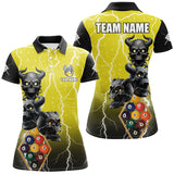 Maxcorners Billiard Lightning Skull 9 Ball Pool Customized Name, Team Name 3D Polo Shirt Unisex