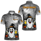Maxcorners Funny Ghostly Beer Halloween Billiard Shirt For Men Custom Halloween Gifts For Pool Player TU0710