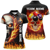 Maxcorners Fire Flame Skull Billiard Balls Custom 3D Printed Women Billiard Shirts Team League Billiard Jerseys