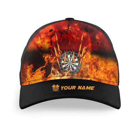 Maxcorners Darts Dart Board On Fire Personalized Name 3D Cap