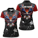 Maxcorners Eagle American Fire Flame Billiard Jersey Customized Name, Team Name 3D Shirt