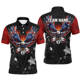 Maxcorners Eagle American Fire Flame Billiard Jersey Customized Name, Team Name 3D Shirt