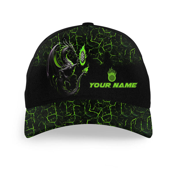 Maxcorners Darts Green Big Dragon Personalized Name 3D Cap