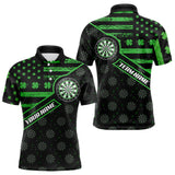 Maxcorners Green Shamrock Retro Us Flag Patriotic Darts Shirts For Men And Women Custom St Patrick Day Darts Jerseys