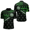 Maxcorners Green Shamrock Retro Us Flag Patriotic Darts Shirts For Men And Women Custom St Patrick Day Darts Jerseys