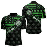 Maxcorners Green Shamrock Retro Us Flag Patriotic Darts Shirts For Men And Women Custom St Patrick Day Darts Jerseys