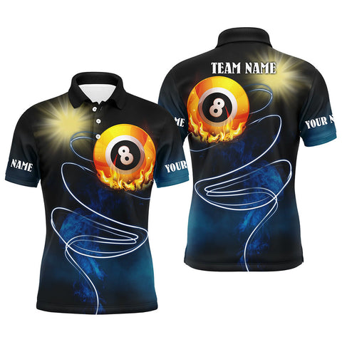 MaxCorners Billiard Flame Full Printing  Customized Name, Team Name 3D Polo Shirt