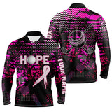 Maxcorners Breast Cancer Awareness Custom Pink Camo Men Golf Polo Shirts