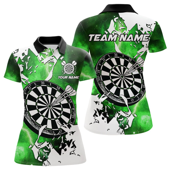 Maxcorners Lightning Grunge Dartboard Custom 3D Printed Darts Shirts For Men, Darts Team Jerseys |Green LM103