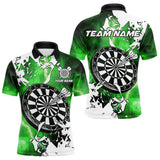 Maxcorners Lightning Grunge Dartboard Custom 3D Printed Darts Shirts For Men, Darts Team Jerseys |Green LM103