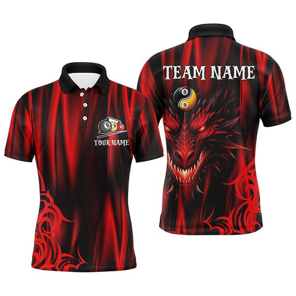 Maxcorners Personalized Dragon 3D Printed Billiard Shirts For Men Custom Team League Billiard Jerseys