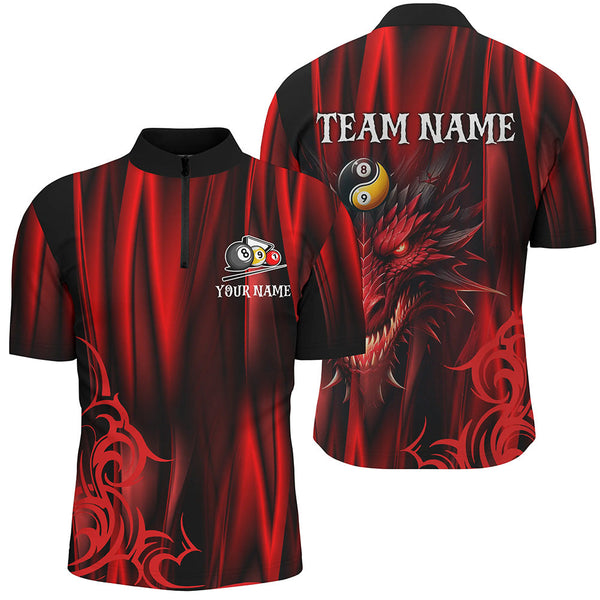 Maxcorners Personalized Dragon 3D Printed Billiard Shirts For Men Custom Team League Billiard Jerseys