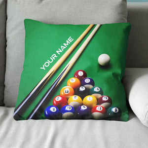 Personalized 3D Billiard Balls Green Pillow, Best Custom Pillow Gifts