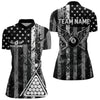 Maxcorners Black White 8 Ball Wings Grunge Us Flag Patriotic Billiard Shirts For Men Custom Billiard Jerseys