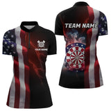 Maxcorners Personalized Lightning American Flag Dartboard Smoke Dart Shirts For Men Team Patriotic Dart Jersey