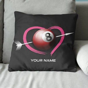 Personalized Ball 8 And Heart Billiard Pillow, Best Custom Cute Pillow