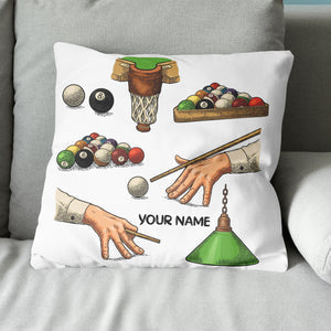 Personalized Funny Vintage Billiards Games Pillow Best Throw Pillows