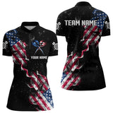 Maxcorners Customized Grunge Us Flag Smoke Darts Polo Shirts, Patriotic Darts Jerseys For Men And Women