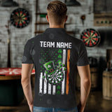 Maxcorners Irish American Flag Saint Patrick Day Dart Shirts For Men Custom Luckiest Shamrock Dart Jerseys