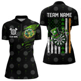 Maxcorners Irish American Flag Saint Patrick Day Dart Shirts For Men Custom Luckiest Shamrock Dart Jerseys