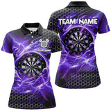 Maxcorners Purple Funny 3D Dartboard Darts Jersey Customized Name, Team Name 3D Polo Shirt