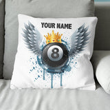 Personalized 8 Ball Billiards Wing Throw Pillow Best Customized Pillows