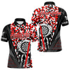 Maxcorners Personalized Red Camo Skull Dart Shirts For Men Custom Funny Skull Dart Jerseys Polo & 1/4 Zip  Lm173