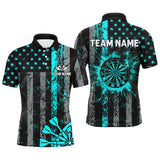 MaxCorners Dart Grunge Texas Flag Customized Name And Team Name 3D Polo Shirt For Men