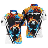 Maxcorners 8 Ball Pool Water Fire Custom 3D All Over Print Billiard Shirts For Men, Billiard Team Jerseys