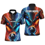 Maxcorners Personalized Water Fire 3D Dragon 8 Ball Pool Billiard Shirts For Men, Team League Billiard