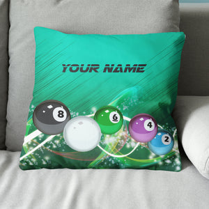 Personalized 3D Green Billiards Balls Pillow Custom Pillow Pool Billiard