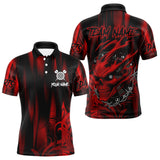 Maxcorners Personalized Skull Darts Shirt For Men Custom Black And Red Darts Team Jerseys Polo & 1/4 Zip MT1607