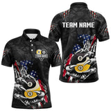 Maxcorners Funny Claw Tearing Yin Yang 8 Ball & 9 Ball Billiard Shirt For Men Custom Us Flag Pool Team Jersey MT707