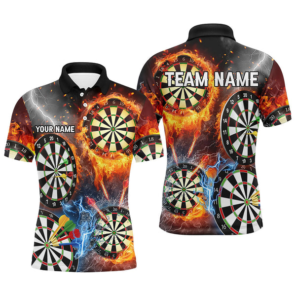 Maxcorners Darts Fire Flame Lightning Custom 3D Printed Dart Shirts, Gift For Dart Lover, Darts Jersey